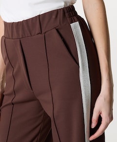 Wide leg tape dames broek bruin