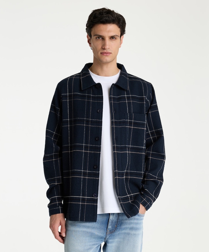 Heren overshirt blauw