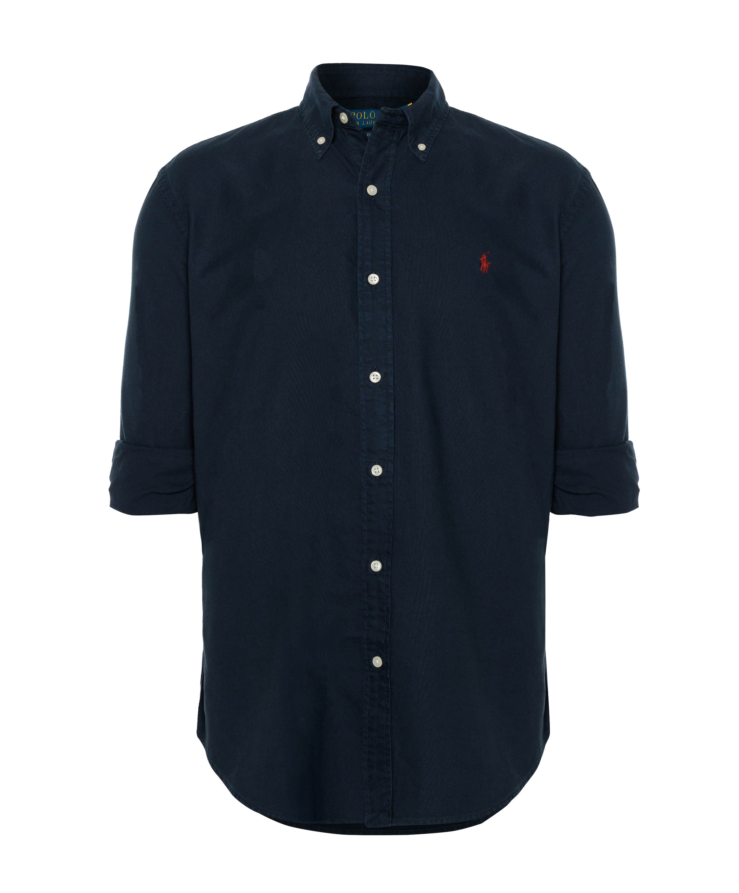 Heren overhemd lange mouw blauw