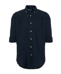 Heren overhemd lange mouw blauw
