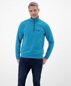 Heren trui met rits blauw