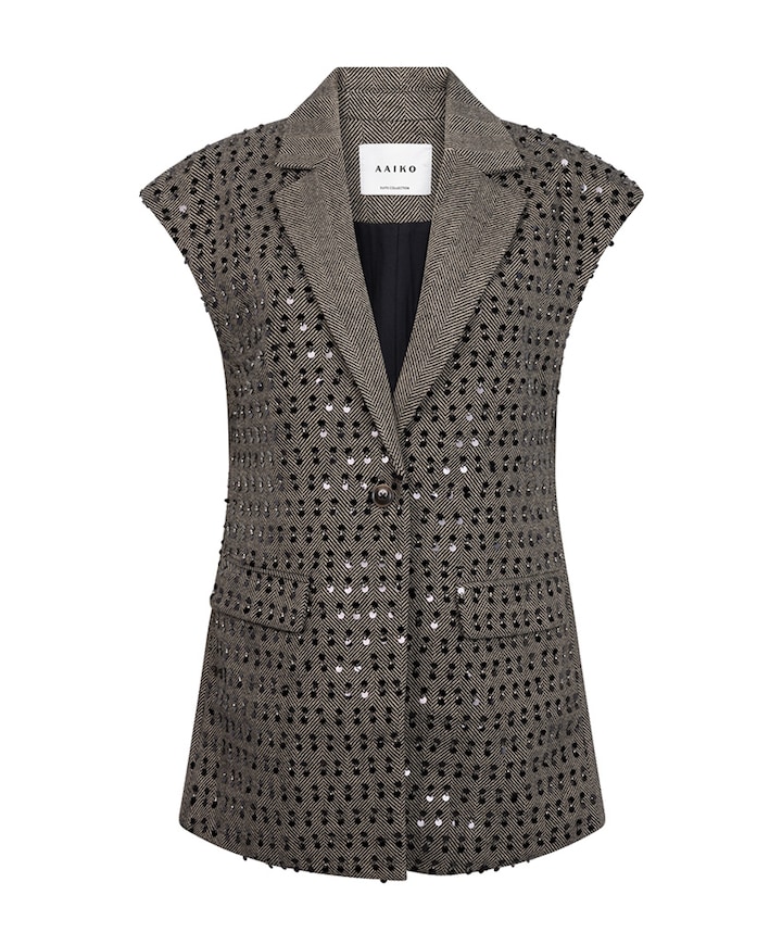Dames gilet beige