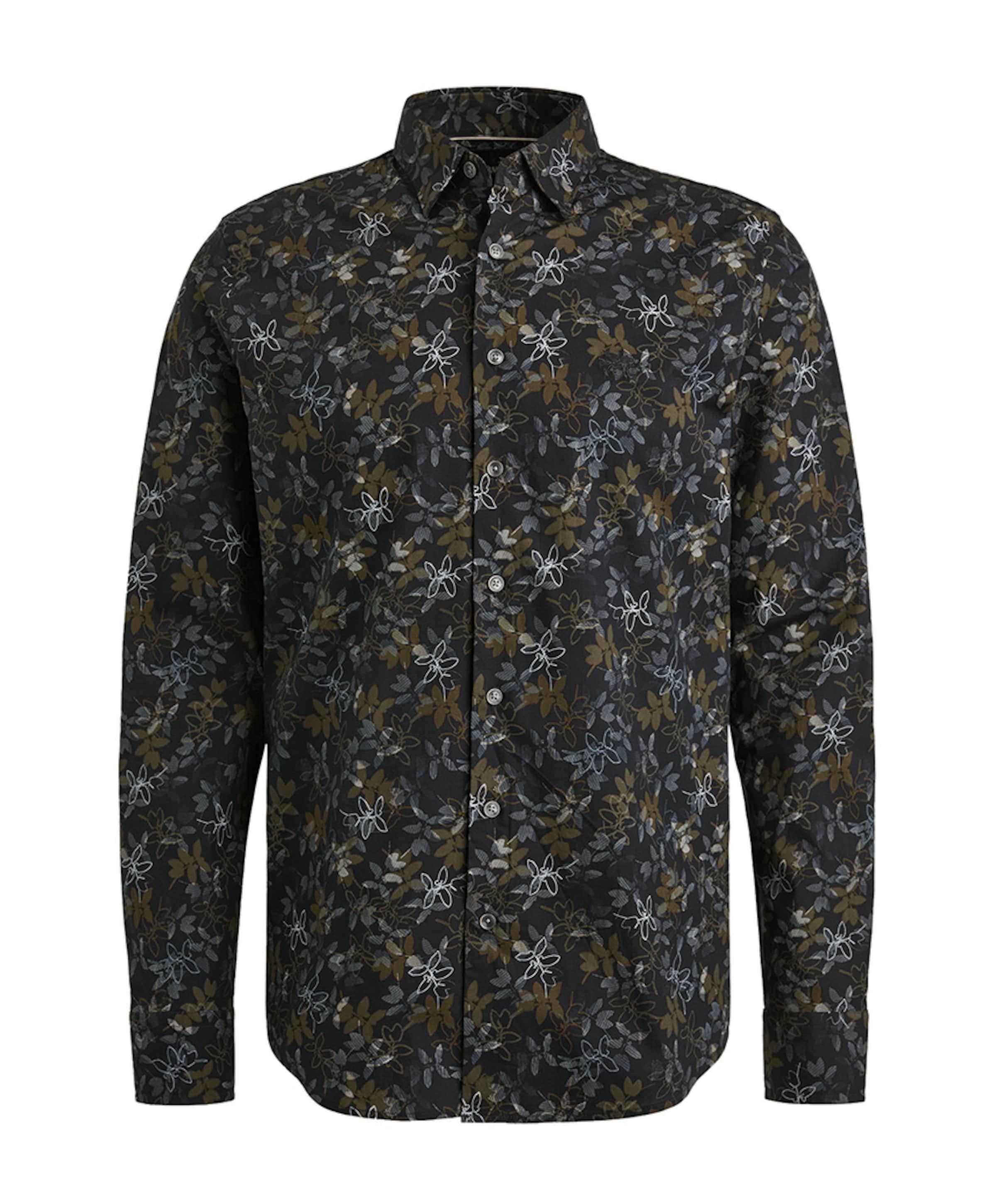 Heren overhemd lange mouw blauw