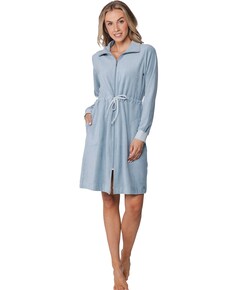 Dames ochtendjas blauw