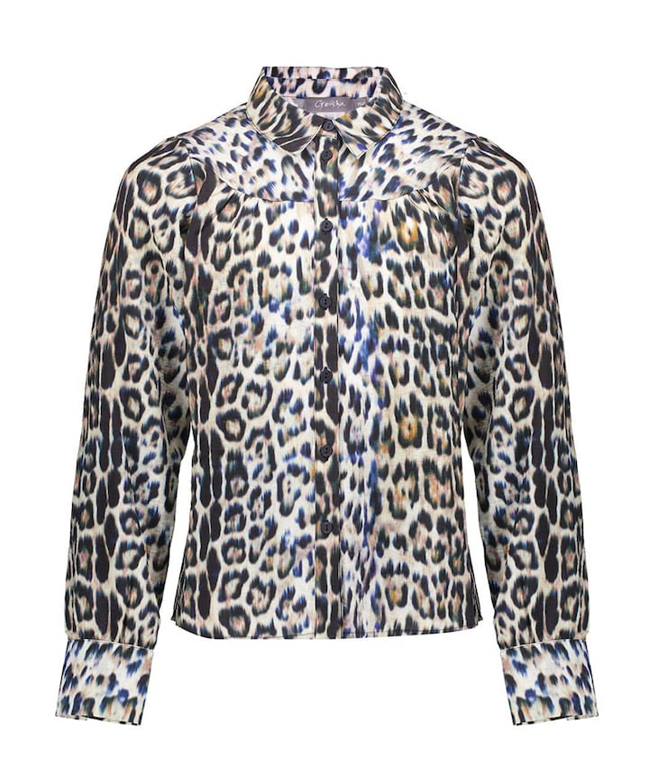 Meisjes blouse lange mouw beige