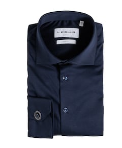 Heren overhemd extra lange mouw blauw