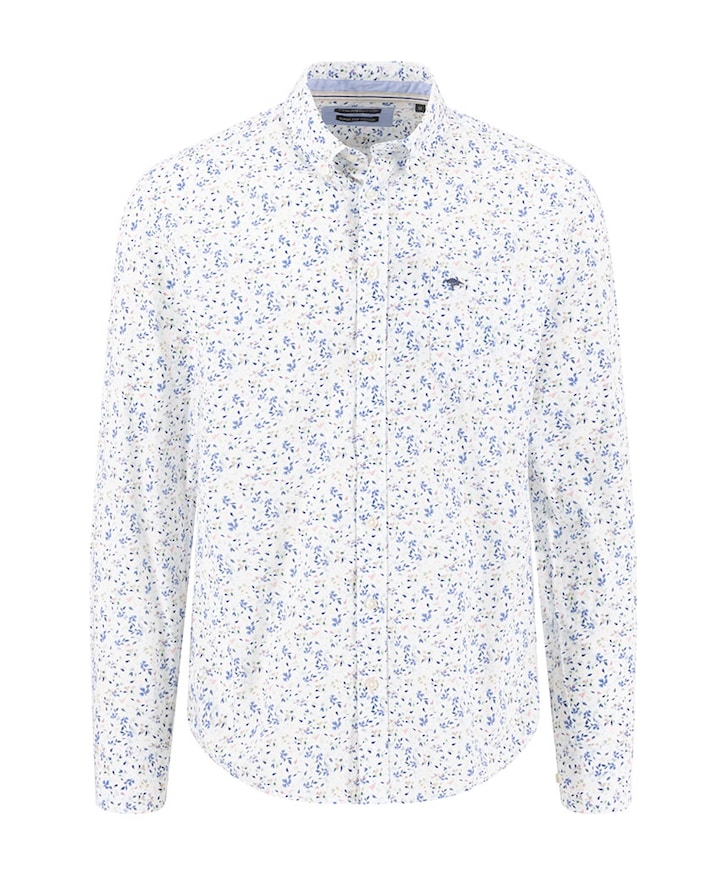 Heren overhemd lange mouw blauw