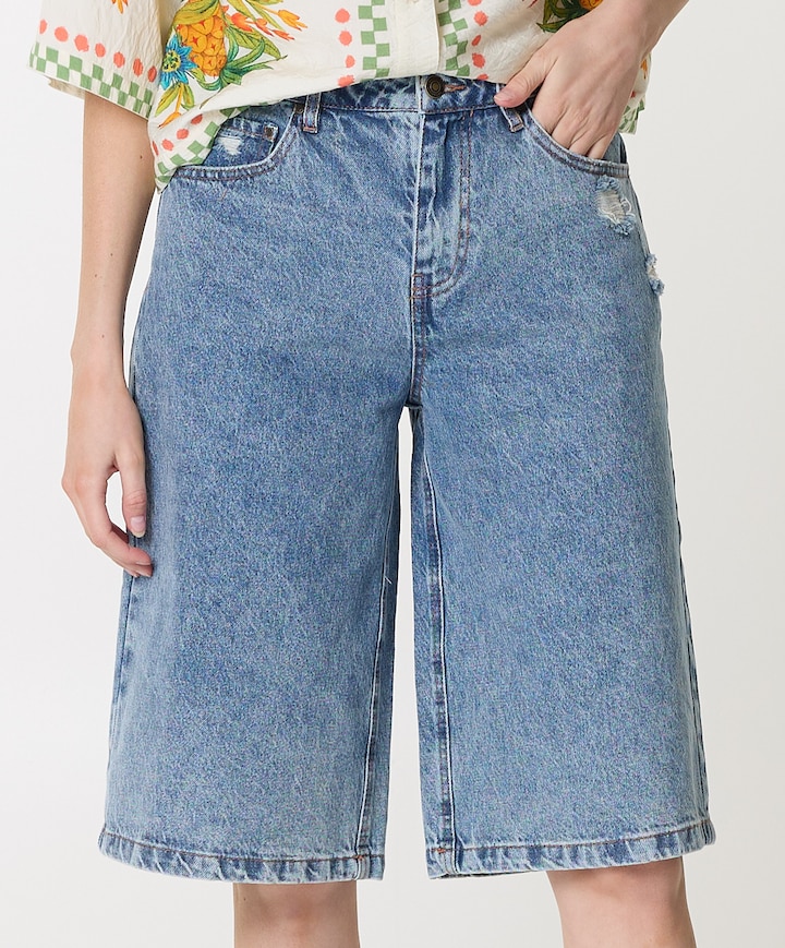FQKALIA-BERMUDA dames jorts blauw