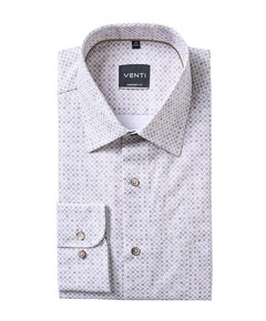 Heren overhemd lange mouw beige