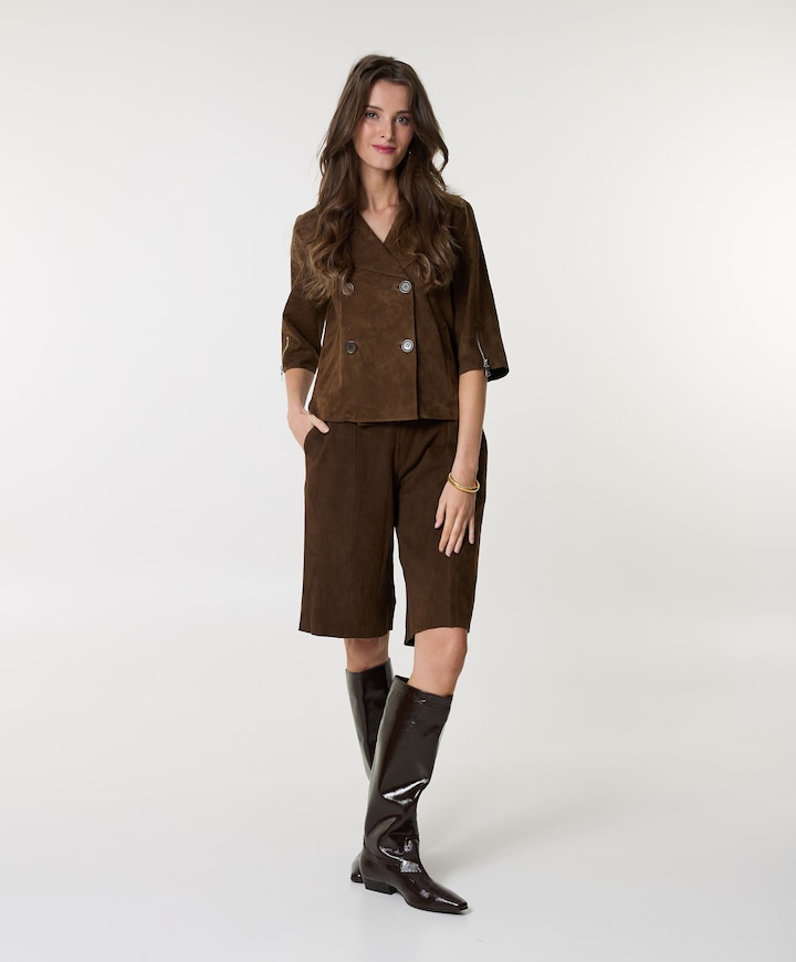 Dames leren jas bruin