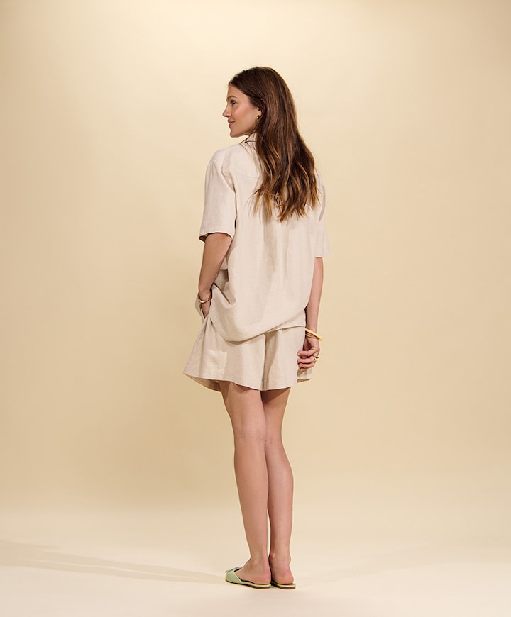 Dames pyjamashort beige