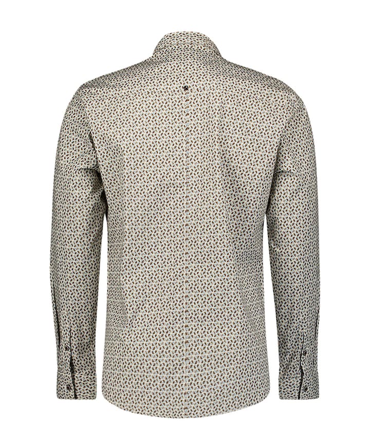 Heren overhemd lange mouw beige