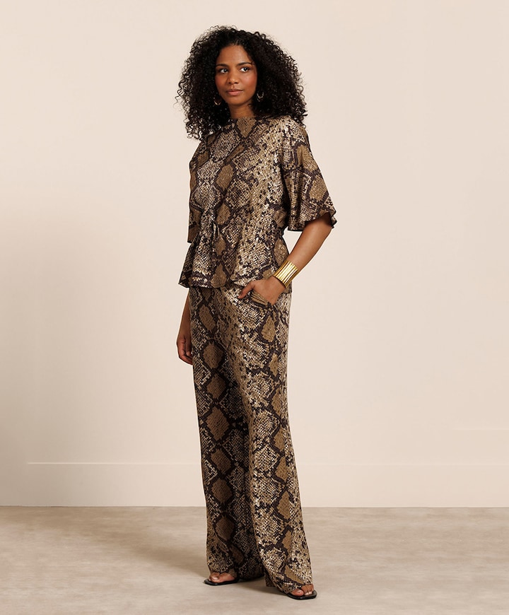 Dames blouse beige