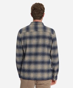 Heren overhemd lange mouw blauw