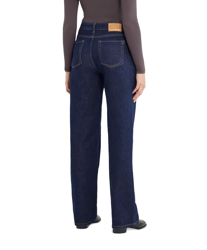 wide leg dames jeans blauw