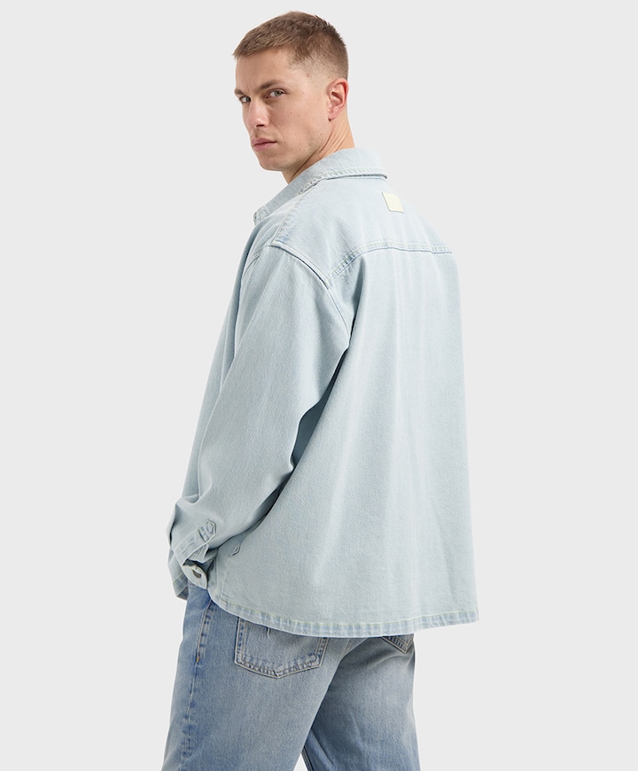 Heren overshirt blauw