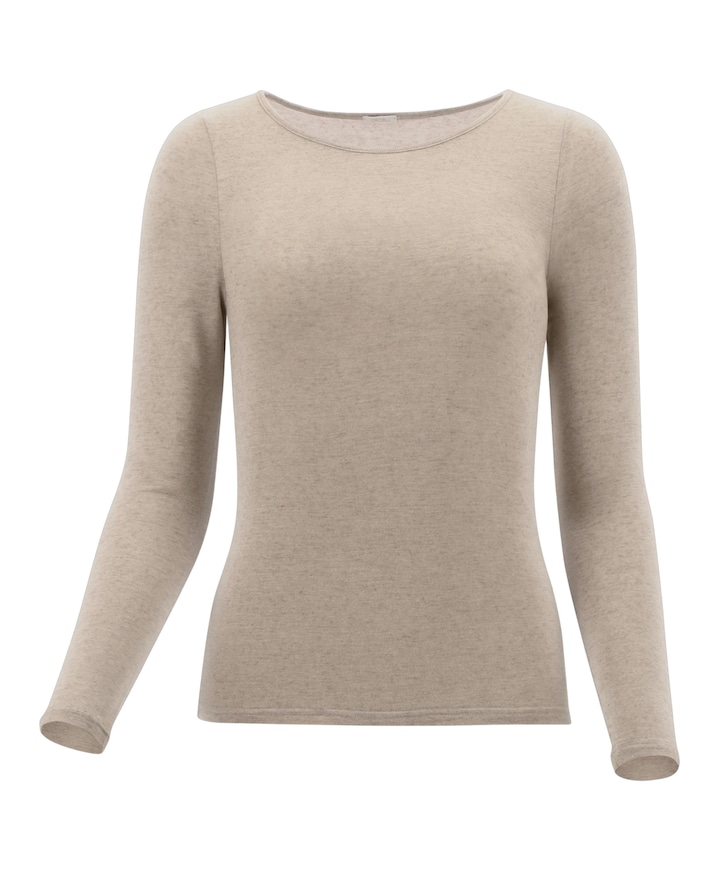 Dames longsleeve beige