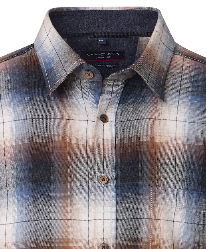 Heren overhemd lange mouw grijs