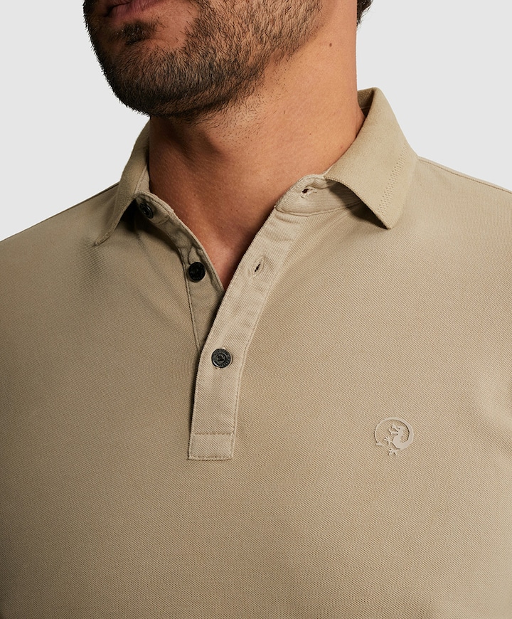 Heren polo beige
