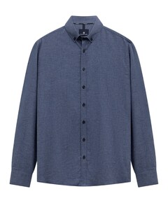 Heren overhemd lange mouw blauw