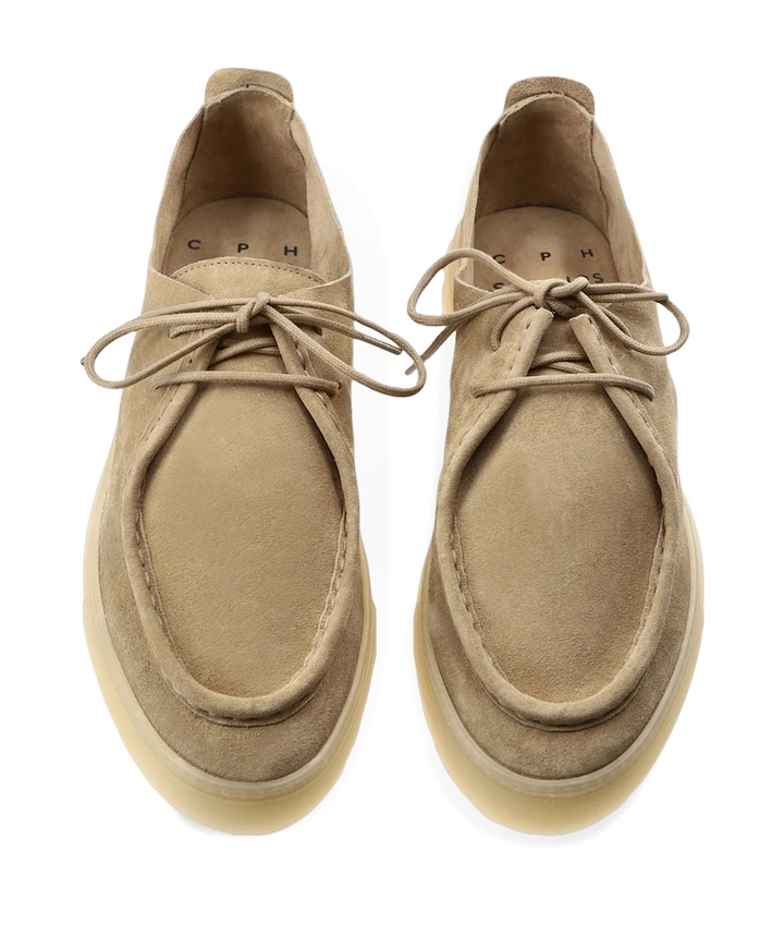 heren moccasins beige