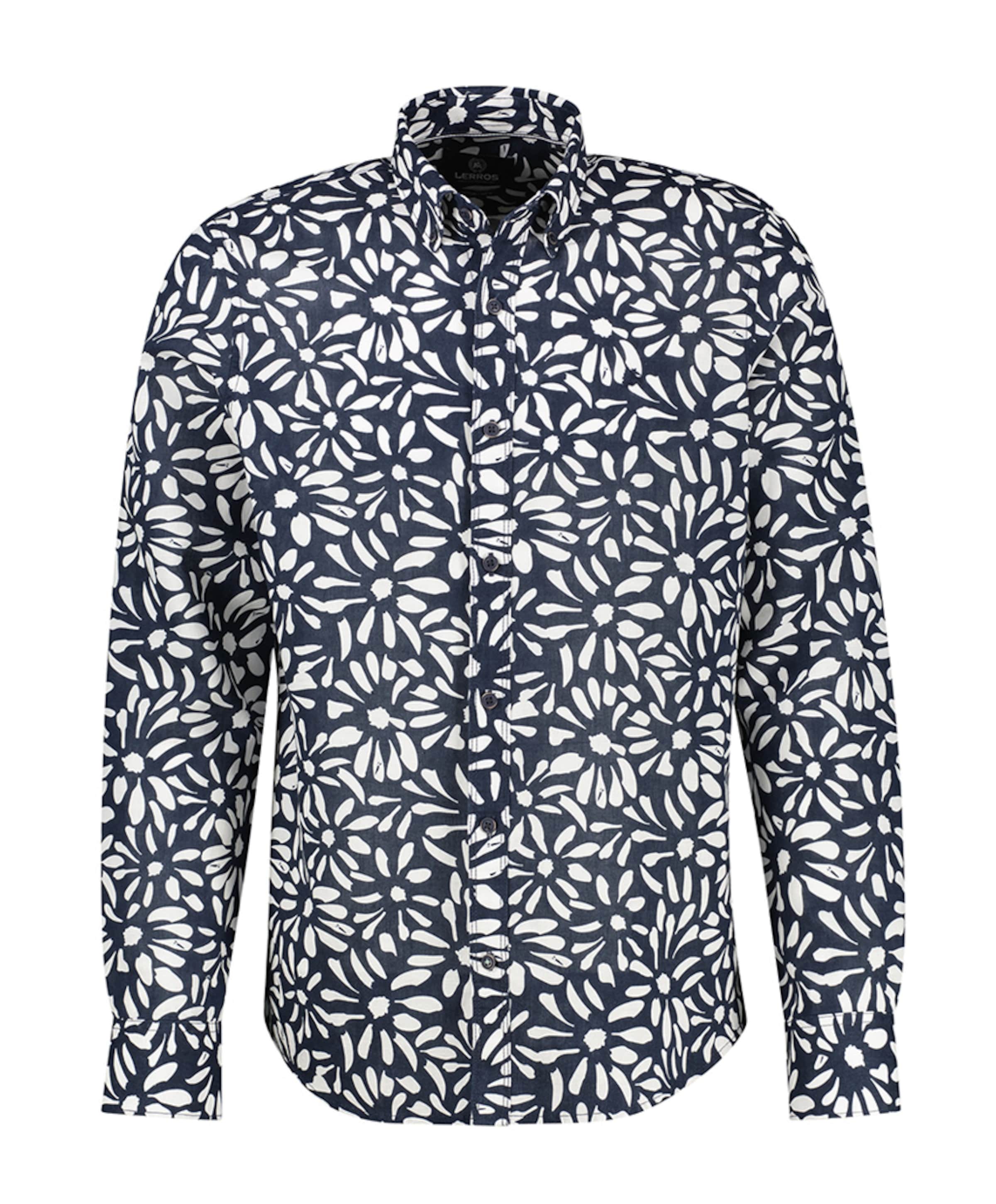 Heren overhemd lange mouw blauw