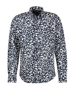 Heren overhemd lange mouw blauw