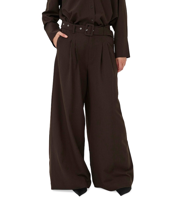 VittaMW High Wide broek bruin