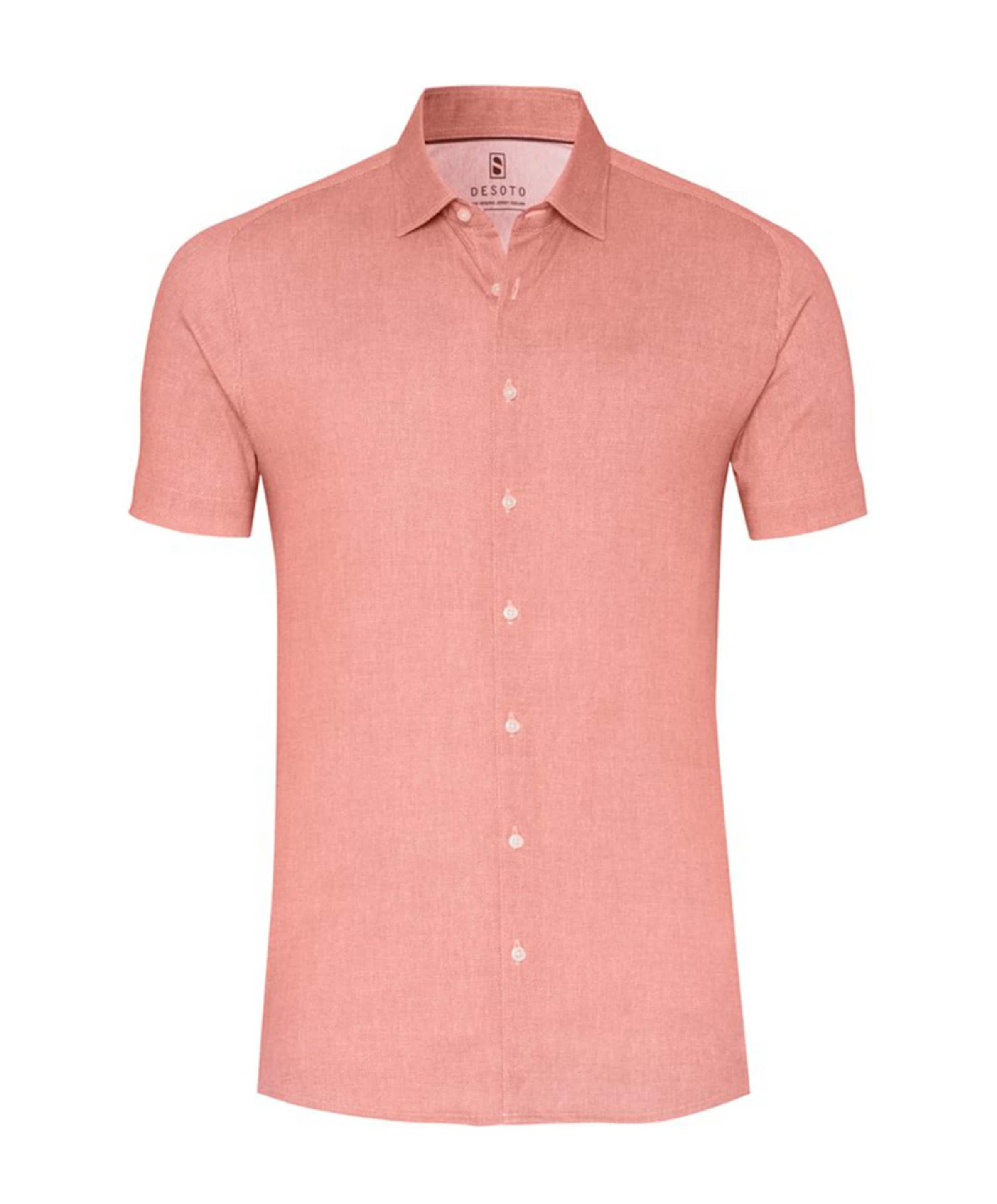 Heren overhemd korte mouw rood