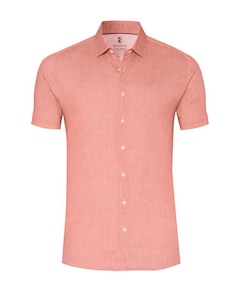 Heren overhemd korte mouw rood