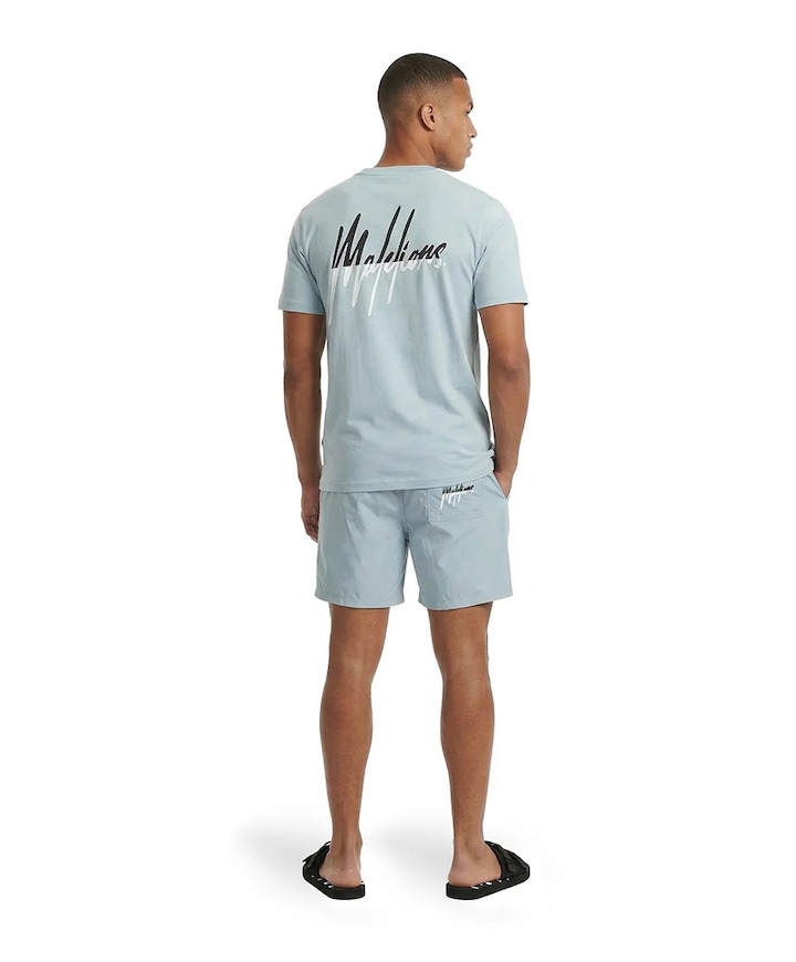 Split swim shorts heren zwembroek blauw