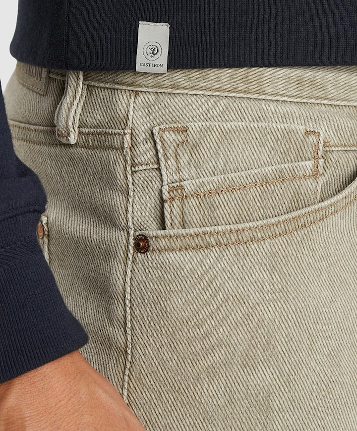 VALVER REGULAR BULL TWILL STRETCH heren jeans beige