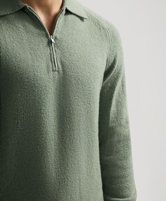 Heren trui met rits groen