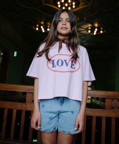 Denim heart meisjes korte broek blauw