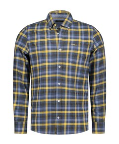 Heren overhemd lange mouw blauw