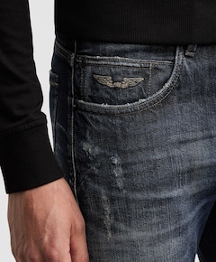 WINGLOAD UNIQUE DARK SHADE heren jeans blauw