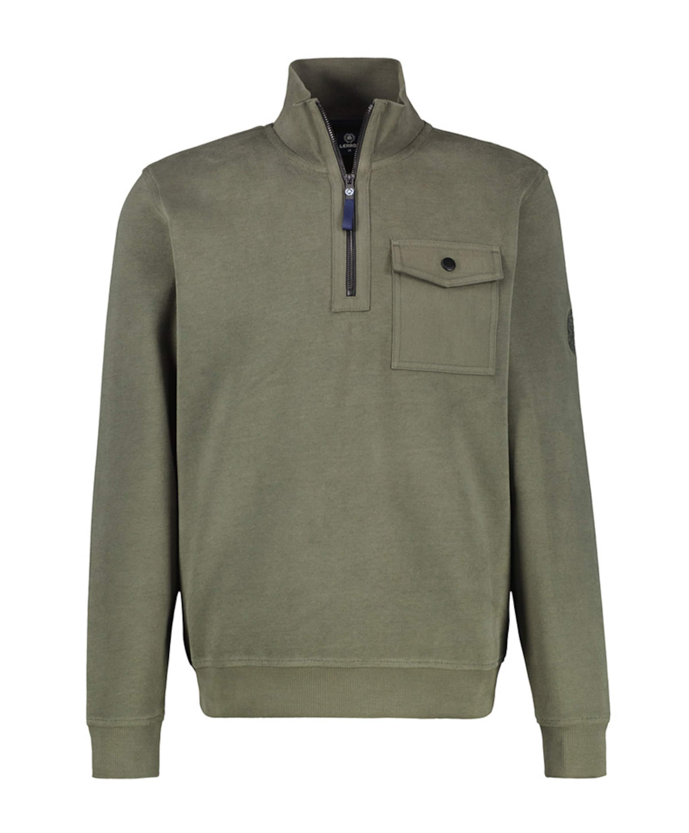 Heren trui met rits groen