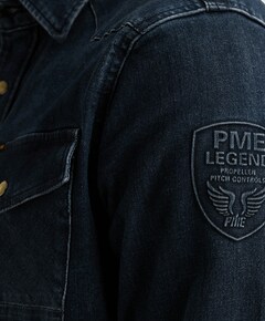 Heren overhemd lange mouw blauw