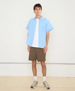 Heren overhemd korte mouw blauw