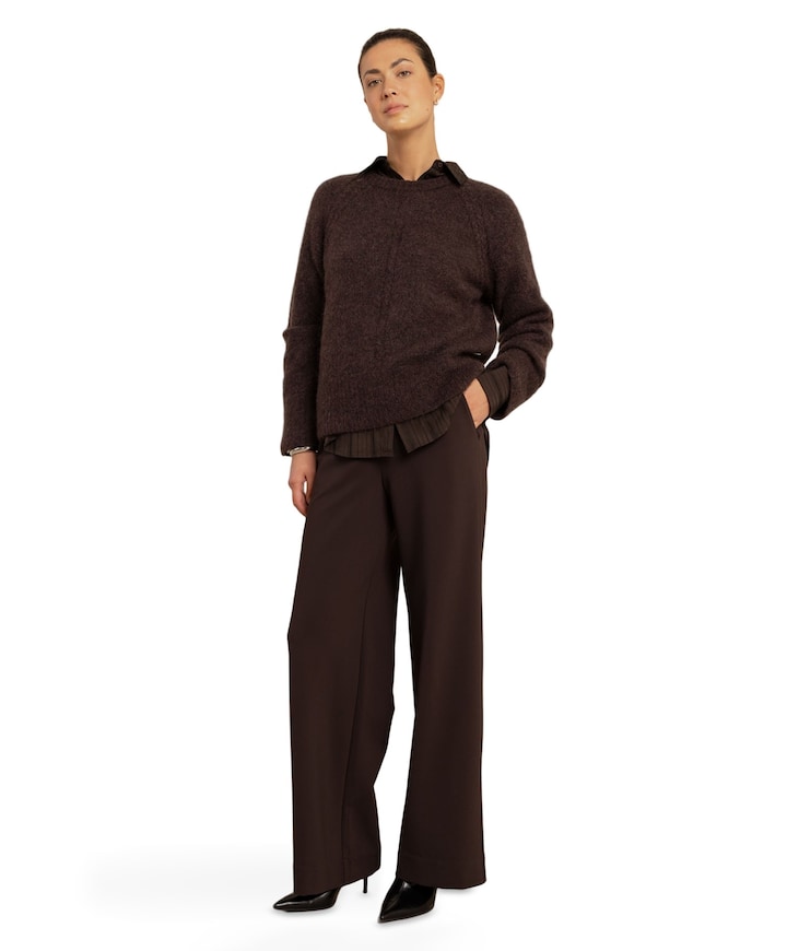 Luz twill dames broek bruin