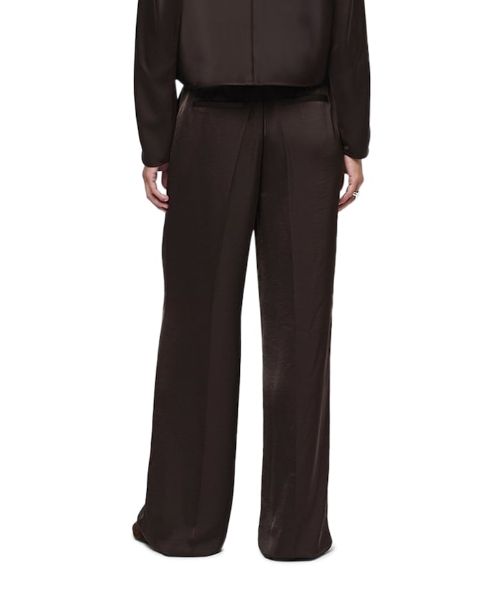 Jules satin dames broek bruin