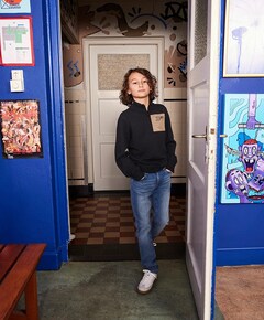 2557 Wide Straight Blue jeans blauw