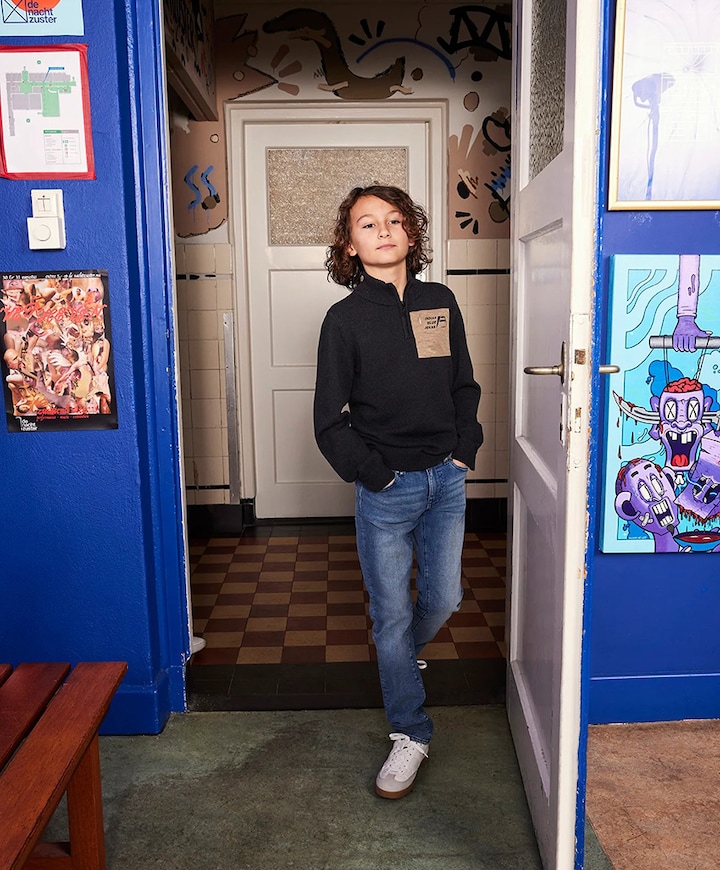 2557 Wide Straight Blue jeans blauw