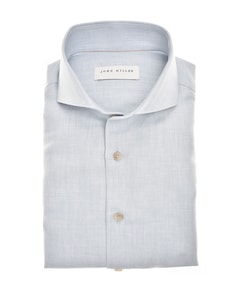 Heren overhemd lange mouw blauw