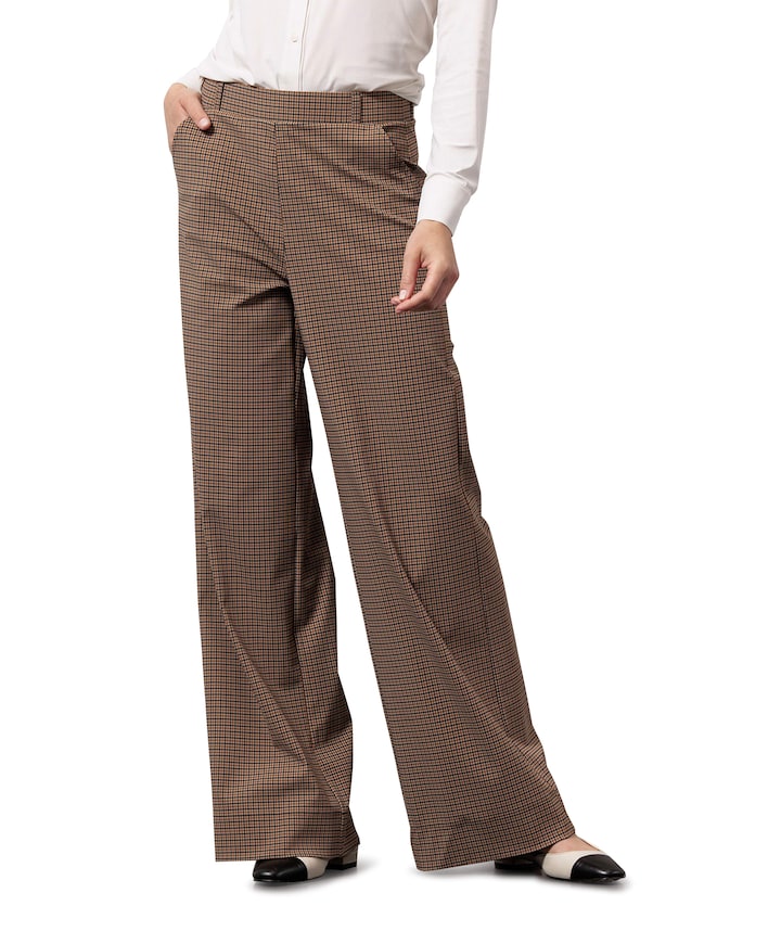 Lexie check broek beige