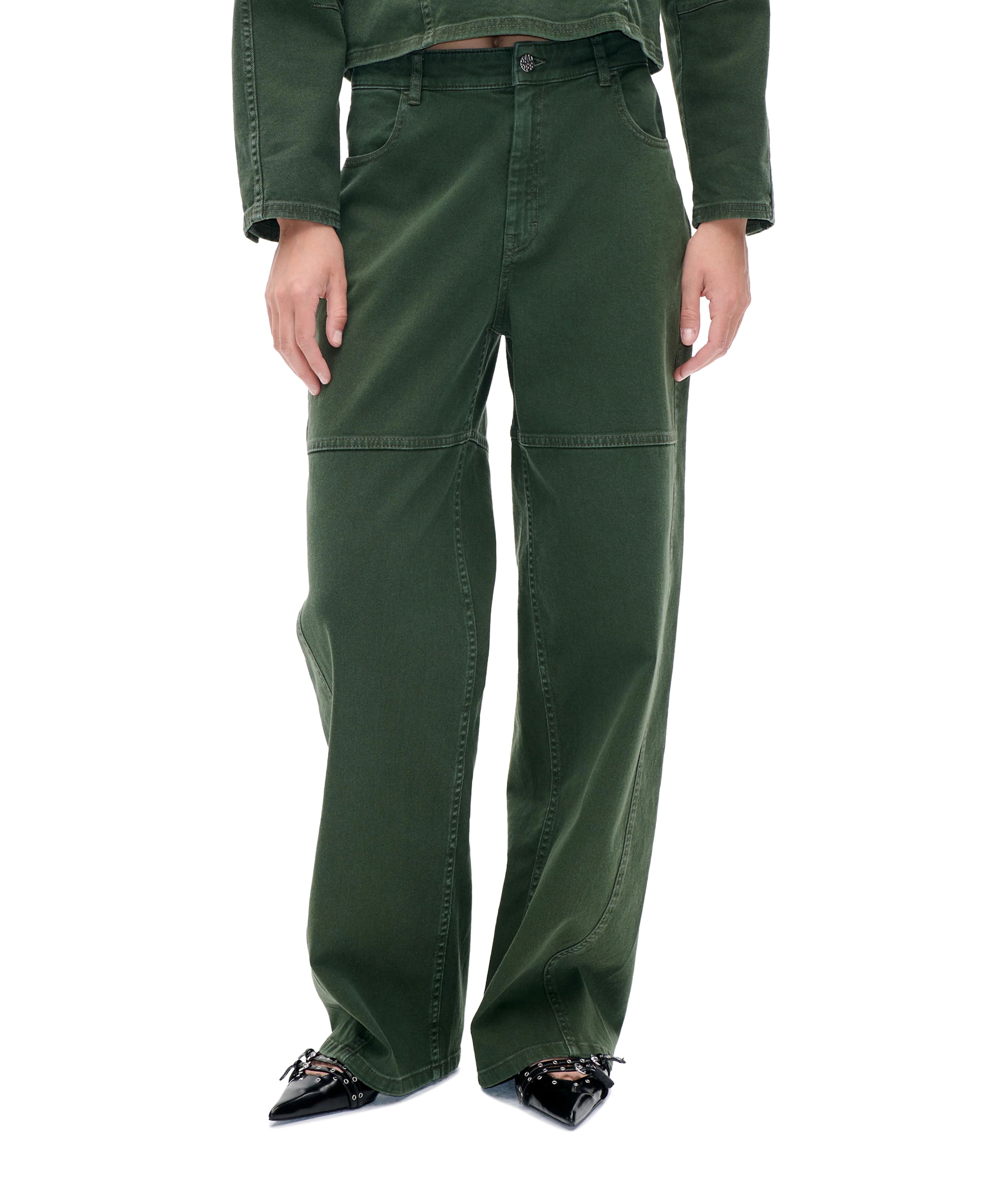 NIKOLIN dames jeans groen