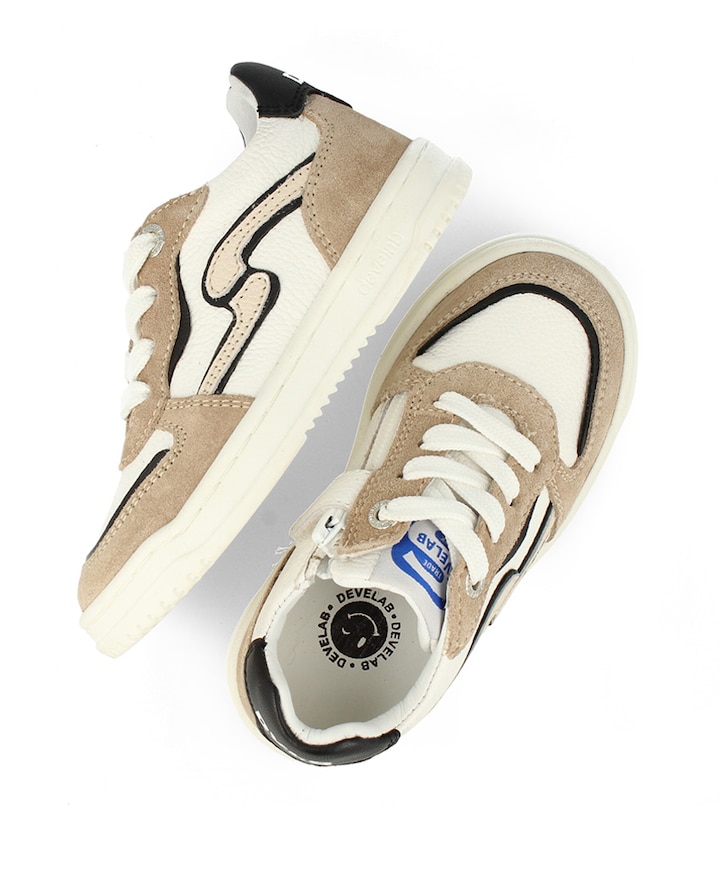 jongens veterschoenen beige