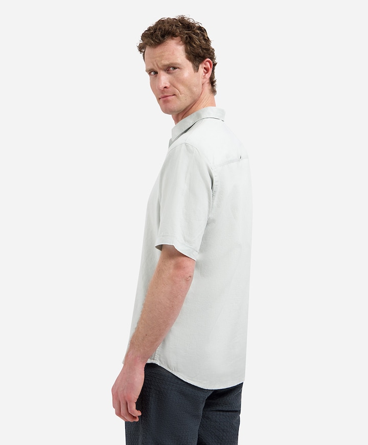 Heren overhemd korte mouw groen