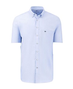 Heren overhemd korte mouw blauw