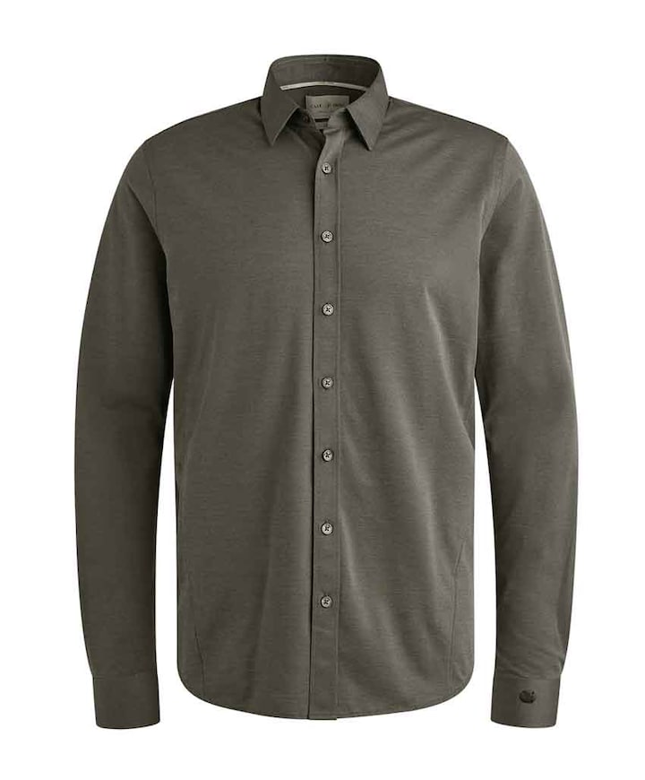 Heren overhemd lange mouw groen